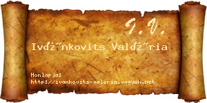 Ivánkovits Valéria névjegykártya