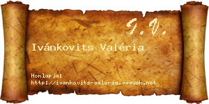 Ivánkovits Valéria névjegykártya